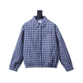 Miu Miu Giacca Blouson In Tessuto A Quadri Blu