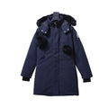 Moose Knuckles Parka Blu Navy con Pompon in Shearling