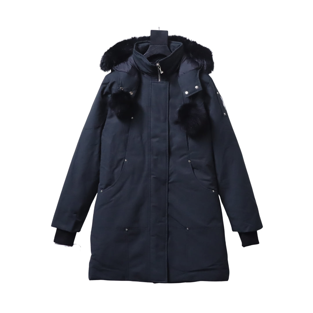 Moose Knuckles Parka Blu Navy con Shearling