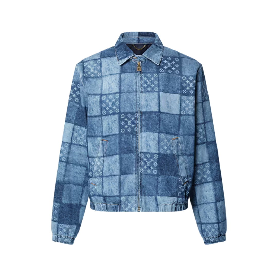 Louis Vuitton Blouson Denim Patchwork con Logo