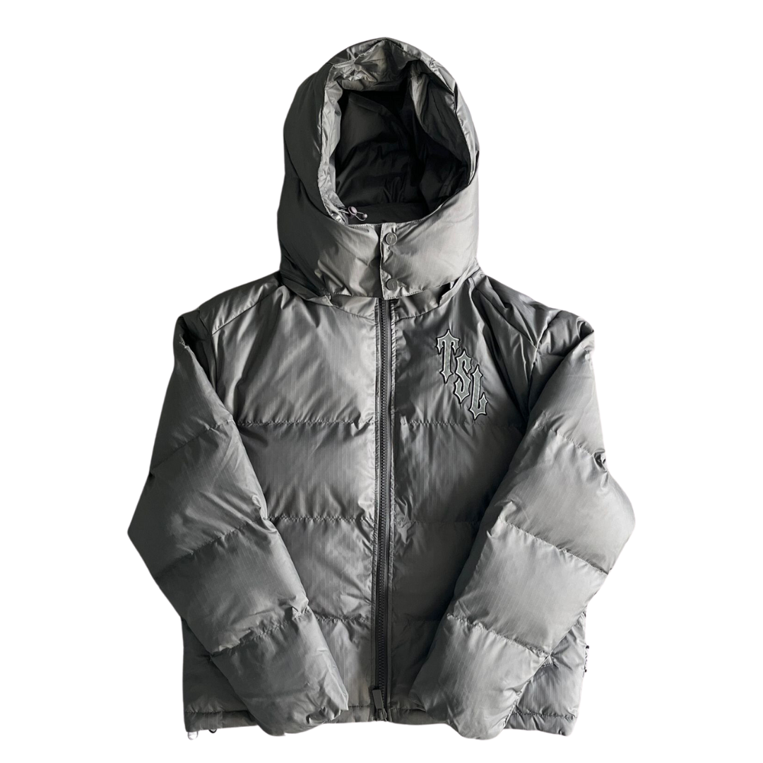 Trapstar Grey Shooters Hooded Puffer Jacket