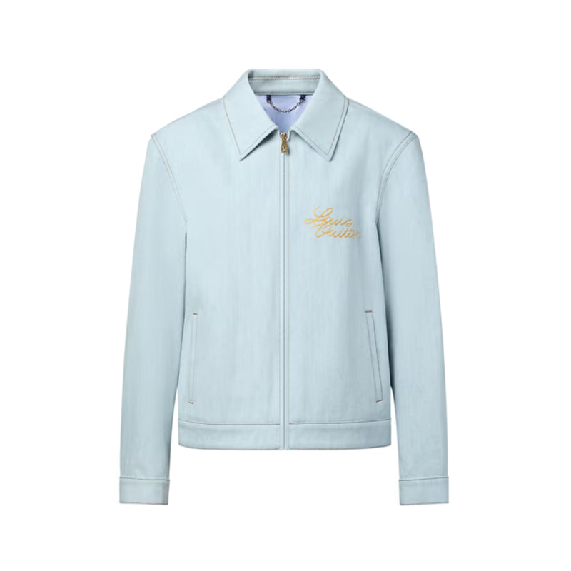 Louis Vuitton Blouson in Denim con Logo Ricamato