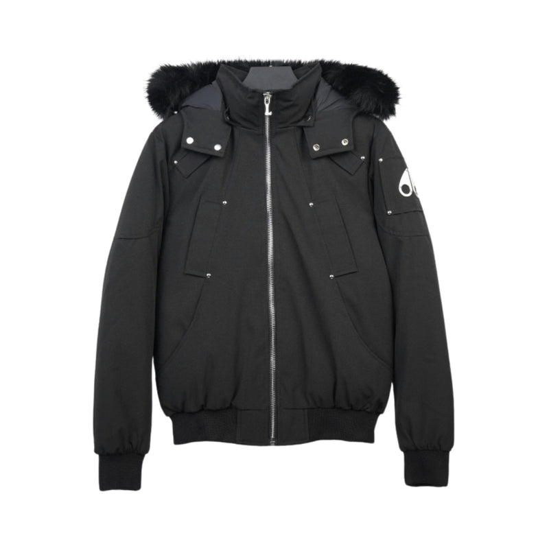 Moose Knuckles Imbottito Piuma Cappuccio Fur Nero