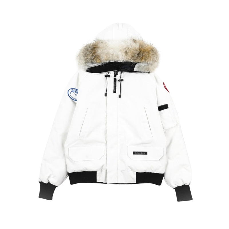 canada goose Chilliwack Bianco Cappuccio Pelliccia