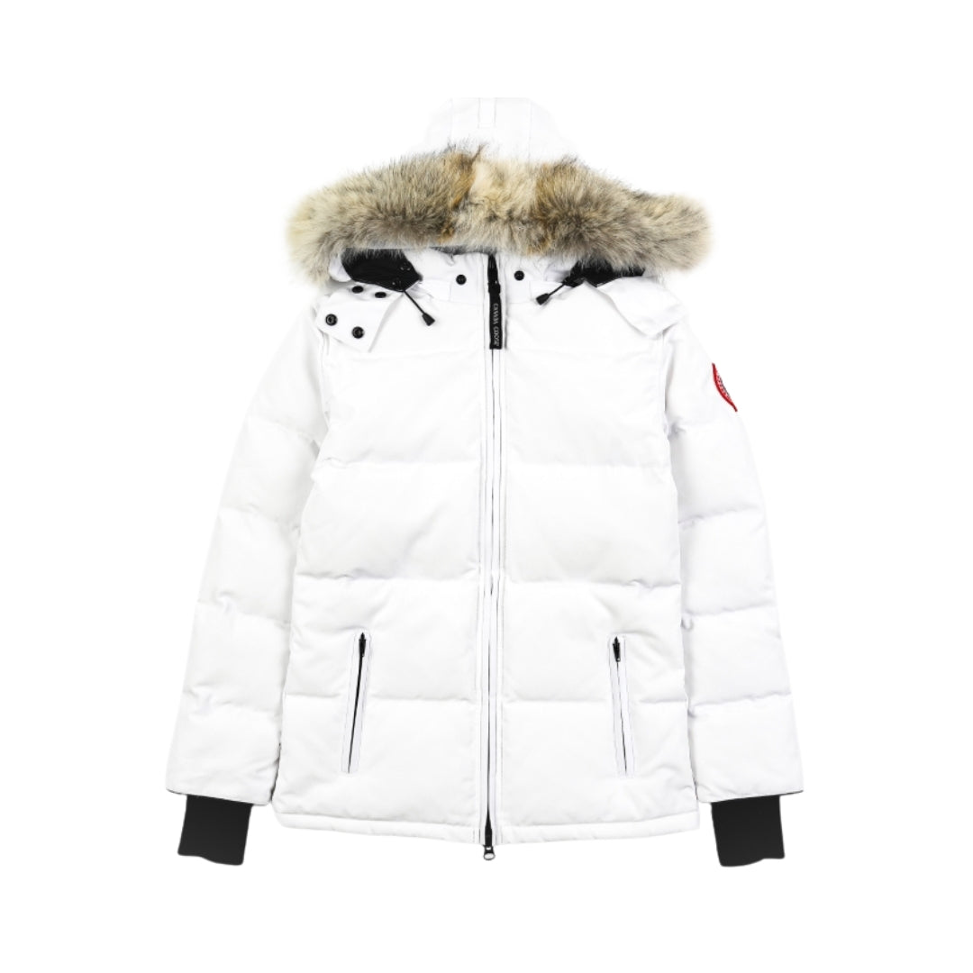 canada goose Parka Chelsea Bianca Cappuccio Pelliccia