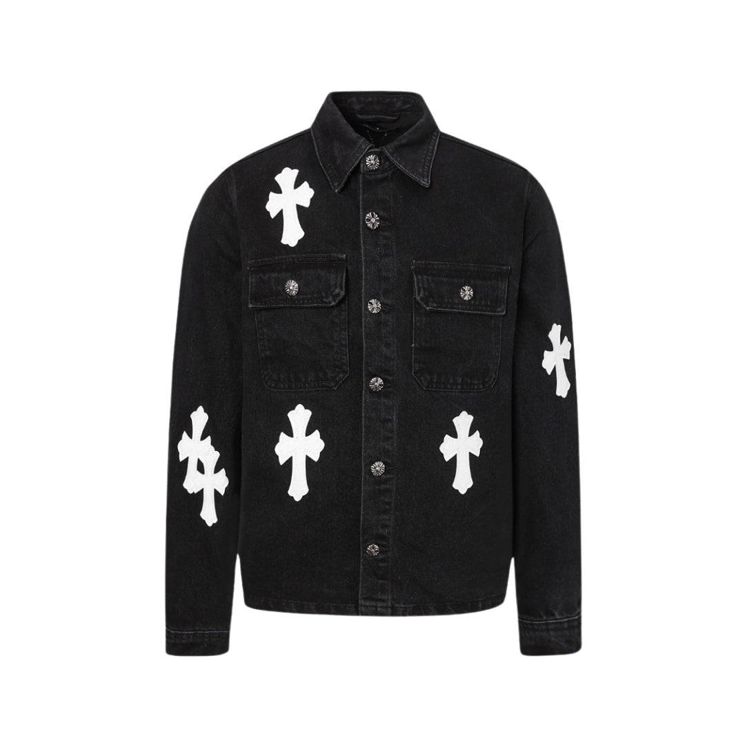 Chrome hearts Cross Leather Denim Jacket