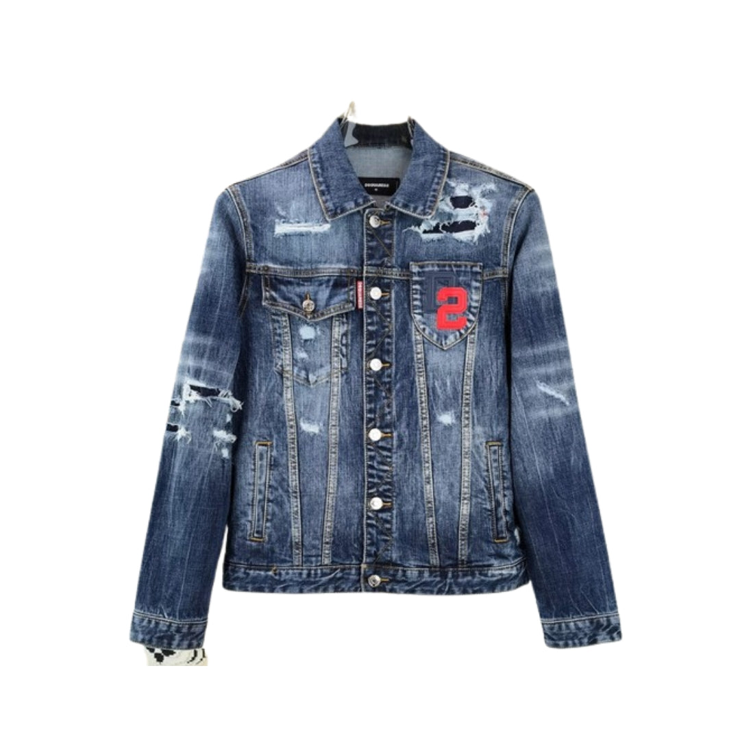 Dsquared2 Giacca di Jeans con Cappuccio a Strati