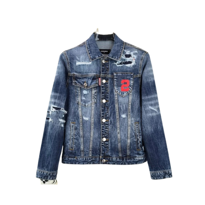 Dsquared2 Giacca di Jeans con Cappuccio a Strati