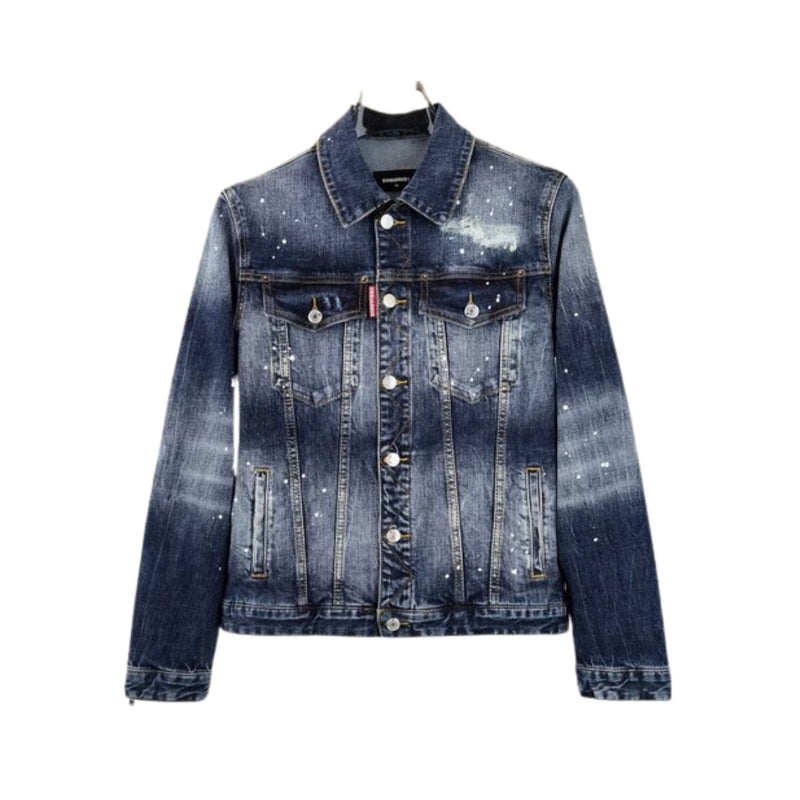 Dsquared2 Giacca di jeans con cuciture dirette da moto