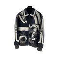 Hermès Design Distintivo Nero E Bianco Con Ricamo