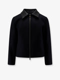 Bottega Veneta Wool jacket with leather collar with Intrecciato motif