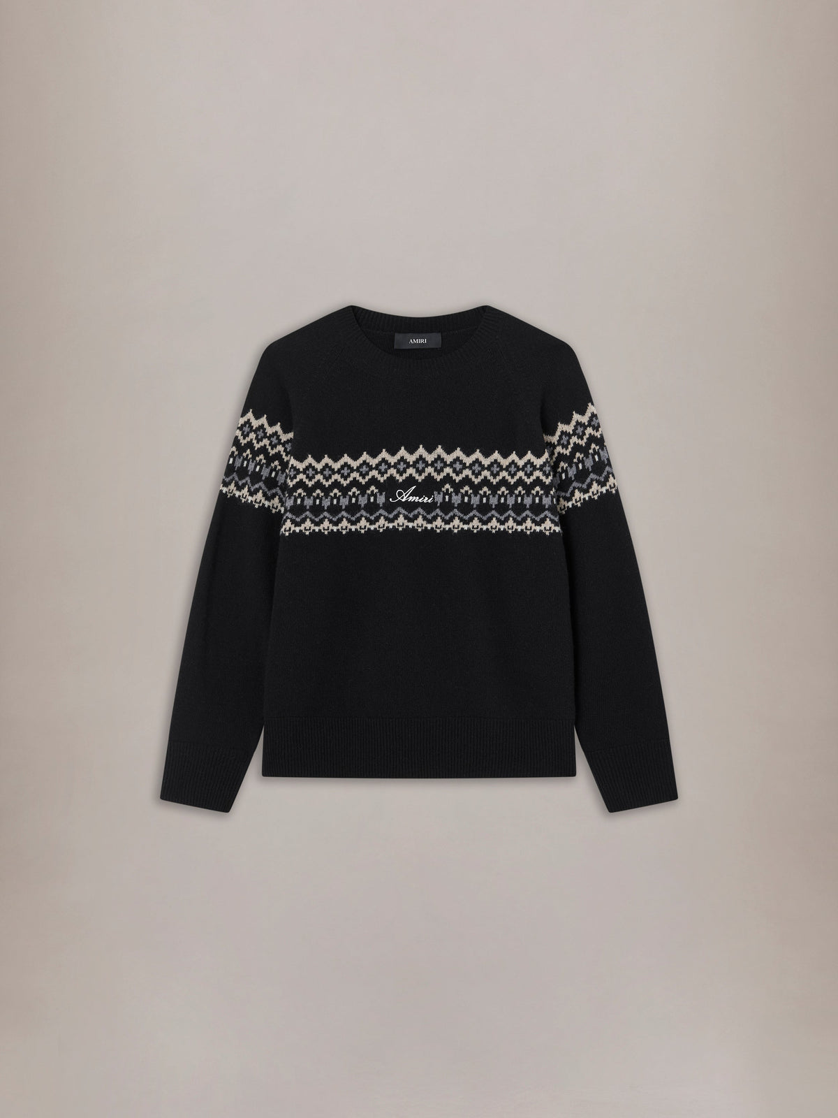 Amiri FAIRISLE KNIT SWEATER - Black