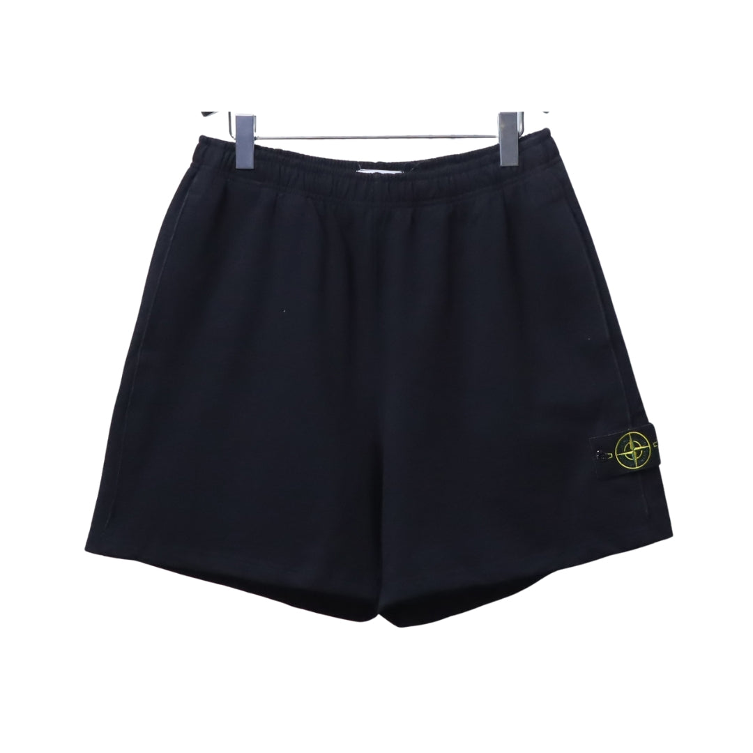 Stone Island Shorts Neri con Logo Compass
