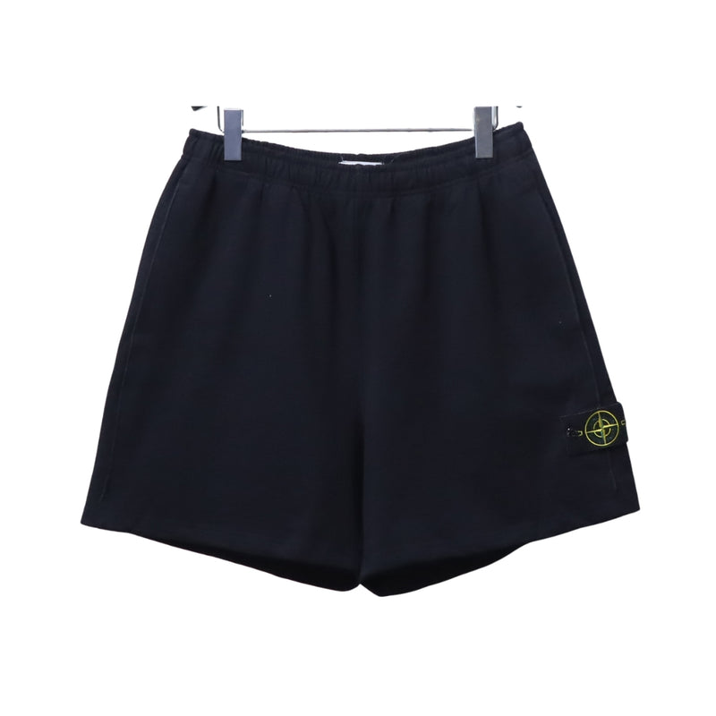 Stone Island Shorts Neri con Logo Compass