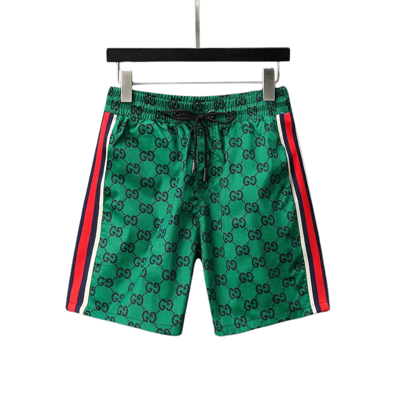 Gucci Striped Mens Green Shorts